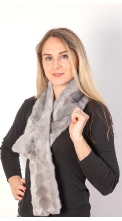 Mink fur scarf - Sapphire Grey